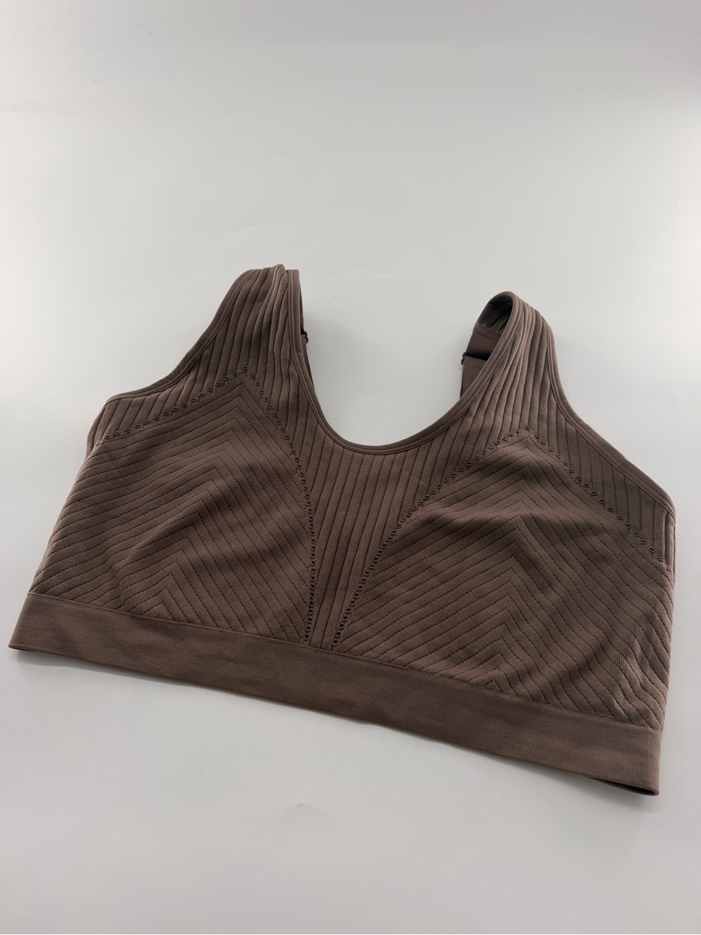 Cacique Seamless Ribbed Lounge Bra Bralette Brown Unlined Plus Size 22/24